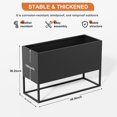 thumbnail image 3 of Tall and Long Metal Planter Box 47” x 18” x 36”, Heavy Duty Steel Planter with Drainage Holes, Black Steel Planter Heavy Duty for Porch, Garden, Patio, Yard (Black), 3 of 8