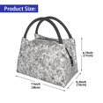 thumbnail image 2 of Fuzoiu Silver Glitter Print Portable Insulation Lunch Bag,Large Lunch Box,Container Reusable Leakproof Tote for Work, Travel, and Outdoor Activities, 2 of 6