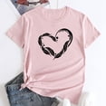 thumbnail image 2 of Camiseta de manga corta con cuello redondo y estampado de amor informal para mujer OAVQHLG3B Store lin121212, 2 of 4