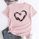 thumbnail image 2 of Camiseta de manga corta con cuello redondo y estampado de amor informal para mujer OAVQHLG3B Store lin121212, 2 of 4