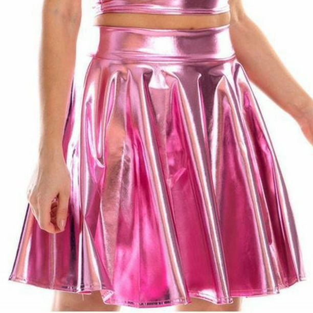 metallic pink skater dress Cute Pink Skater Dress - Off-the-Shoulder Dress - Mini Dress