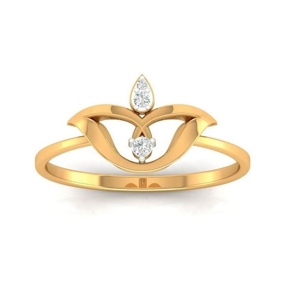 Auory Moissanite Yellow Gold Plated Sterling Silver Ring for Women
