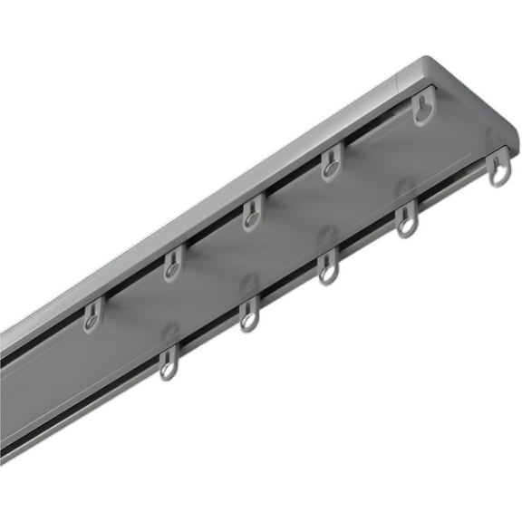 GXCZ Curtain Rods For Windows Double Row Ceiling Curtain Track (Ceiling Mounted) Sliding Curtain Rail For Living Room Bedroom Room Divider Conjoined Double Curtain Tracks System(Black,140cm/55.1in)