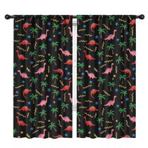 Blackout Kids Curtains,Pink Dinosaurs Cosmic Stars Childrens Insulated Curtains Set Of 2,Bedroom Essentials,Toddler Room Decor 42"x84"