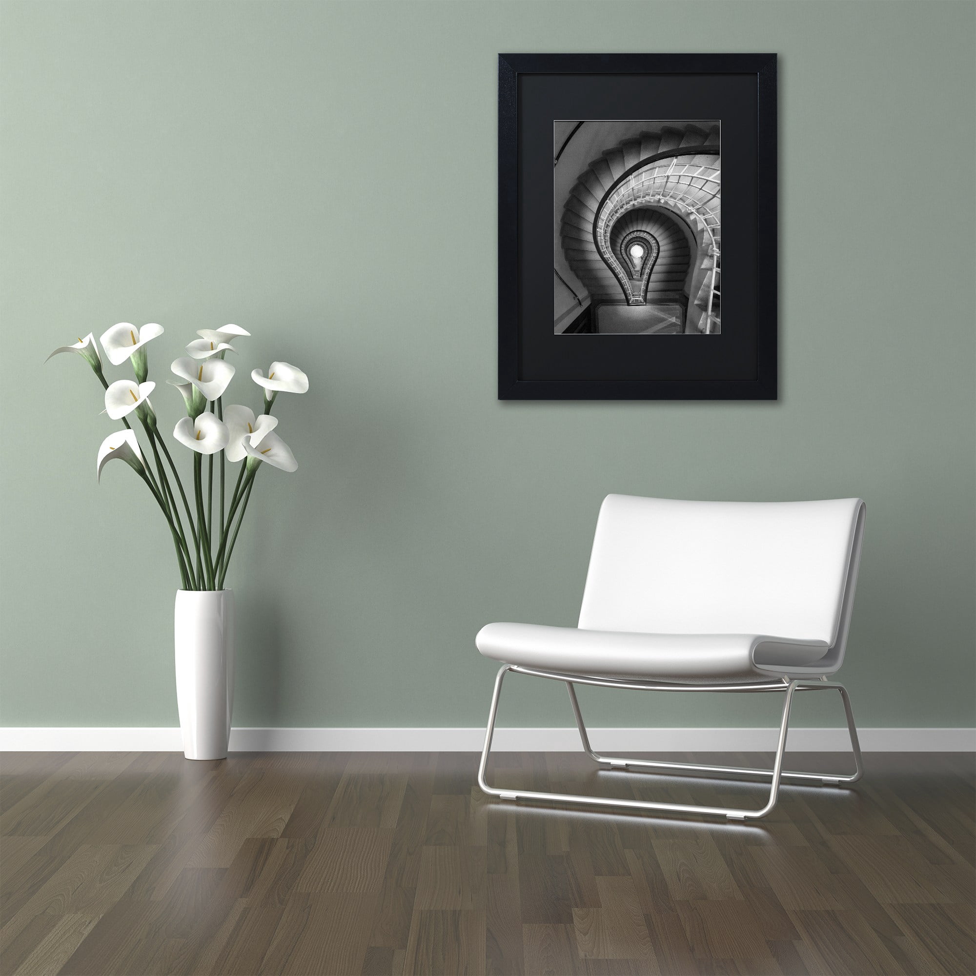 Moises Levy 'I Have An Idea' Black Matted Framed Art