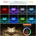 thumbnail image 4 of Liefgarden Solar Post Cap Lights Outdoor, RGB & Warm White 2 LED Lighting Mode 20 LM, Fits 3.6x3.6 4x4 4.5x4.5 5x5 Wooden Fence Deck Patio Garden. White (6 Pack), 4 of 9