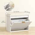 thumbnail image 3 of HOMCOM Shoe Bench with Padded Seat and Flip-Drawer for 6 Pairs, White, 3 of 10