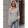 thumbnail image 6 of Zeagoo Women's Fall Sweater Casual Long Sleeve Lightweight Ribbed Knit Pullover Sweaters Dressy Casual Tops, 6 of 6
