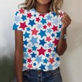 thumbnail image 2 of IROINNID 4th of July T-Shirt For Women Fashion Summer Loose Casual Blouse Round Neck Women Tops USA 4th Of July, 2 of 5