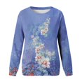 thumbnail image 4 of CNKOO Chandail en Molleton à Col Rond Imprimé pour Femmes, Chandail Décontracté à Manches Longues, Blouse Ample, 4 of 4