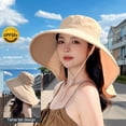 thumbnail image 2 of Sun Hat Womens UV Fishing Hat Foldable Waterproof Hiking Hat Women Wide Brim Gardening Hat with Neck Flap, 2 of 5