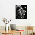 thumbnail image 3 of COMIO  Black and White Animal Canvas Wall Art Lion and Eagle Picture Print Animals Portrait Painting Poster Living Room Decor Frame, 3 of 5