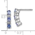 thumbnail image 3 of Primal Silver Sterling Silver Rhodium-plated Tanzanite and Diamond Earrings, 3 of 4