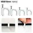 thumbnail image 2 of 400pc Round Cable Clips with Nail 8mm Cord Holder Wall Mount Clip Tacks, 2 of 5