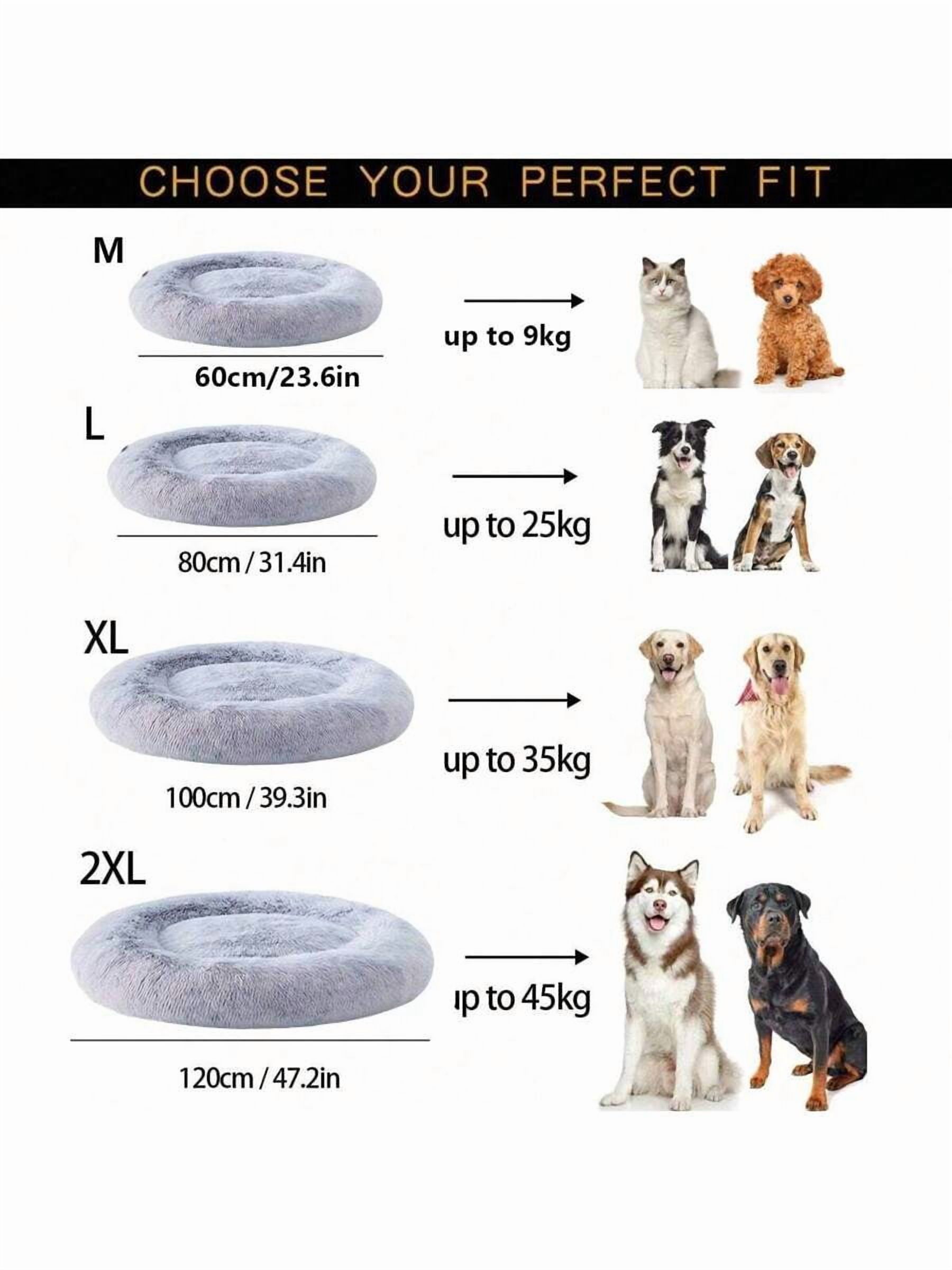 Calming Dog Bed (L/XL/XXL) For Medium And Large Dogs Comfortable Pet Bed  Donut Cuddler Up To 55/77/100lbs