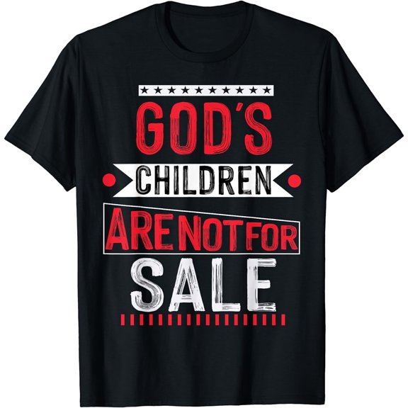 God's Children Are Not For Sale Jesus Christian T-Shirt Black X-Large