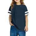 thumbnail image 2 of Rbaofujie T-Shirts Filles Manches Courtes Col Rond Bloc de Couleur Hauts d'Été Mode 2025, 2 of 8