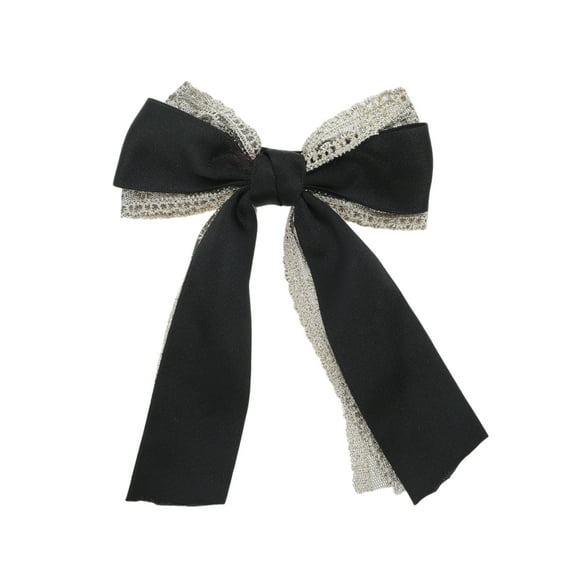 Unique Bargains 1 Pc Fashion Lace Hair Clips for Home Black