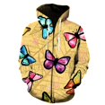 thumbnail image 1 of Sudadera con capucha y cremallera con estampado 3D de mariposas de dibujos animados para hombre y mujer, estilo informal, estilo hip hop, Harajuku, novedad de 2024, 1 of 6