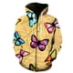 thumbnail image 1 of Sudadera con capucha y cremallera con estampado 3D de mariposas de dibujos animados para hombre y mujer, estilo informal, estilo hip hop, Harajuku, novedad de 2024, 1 of 6