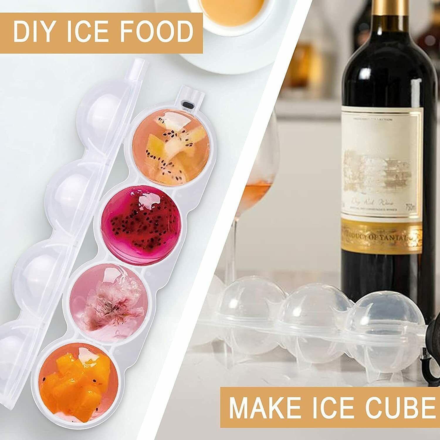 Buy COINFINITIVE 4-Hole Ice Ball Maker, Whiskey Round Ice Ball Mold, Ice  Hockey Mold Round Trays Online at Best Prices in India - JioMart.