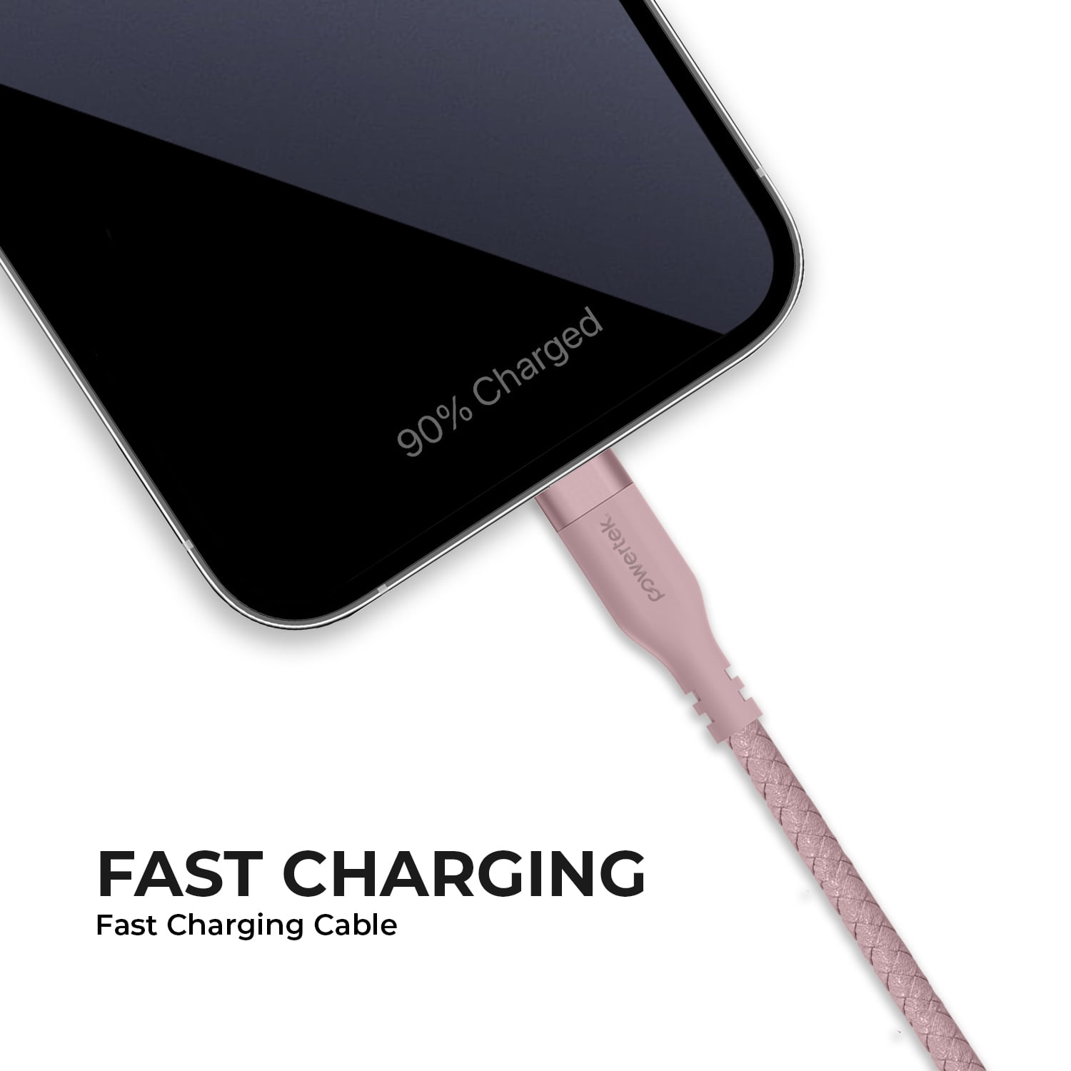 Liquipel Powertek USB-A to USB-C Woven Cable - Pink
