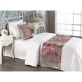 thumbnail image 2 of Garden Bed Runner Set, Vintage Retro Art Featuring Roses Twigs Leaves Floral Ornament, Decorative Bedding Scarf & a Pillow Sham for Hotels Homes, Twin, Dark Fuchsia and Slate Brown, by Ambesonne, 2 of 3
