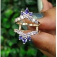 thumbnail image 2 of Pear Cut Tanzanite ring enhancer in 925 Sterling Silver For Engagement Promise Ring - Gift For Her, 2 of 2