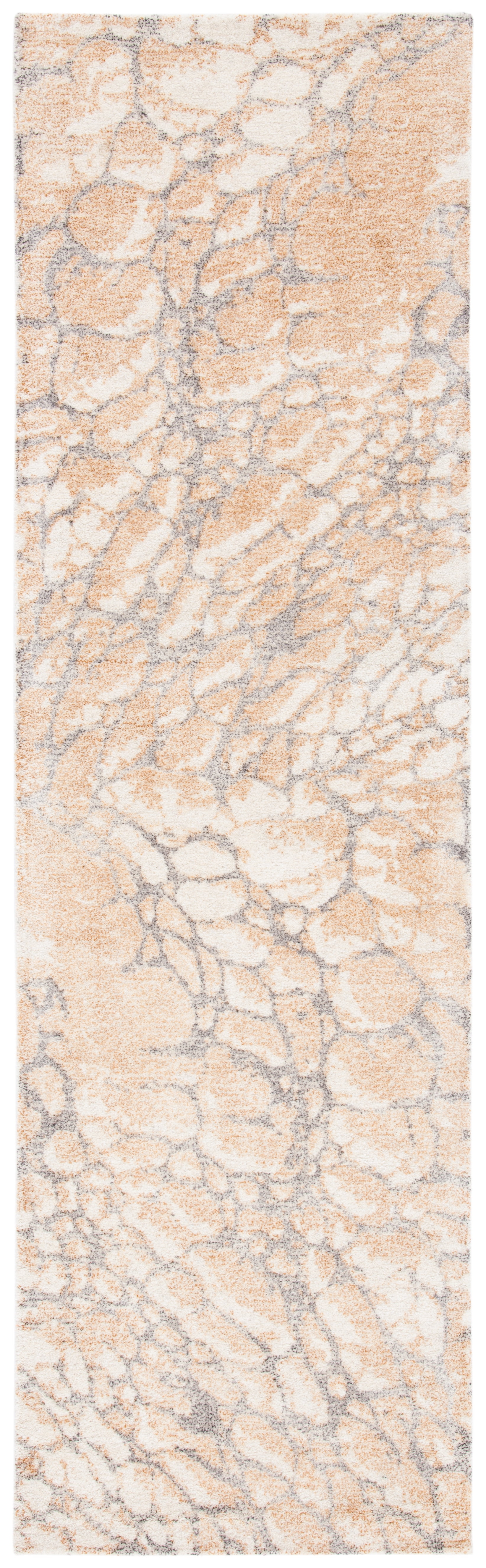 SAFAVIEH Restoration Vintage Conway Abstract Distressed Runner Rug, Gold/Ivory, 2'3" x 8'