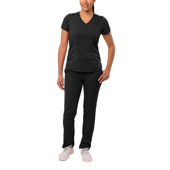 Adar Pro Core Classic Scrub Set For Women - Tailored V-Neck Scrub Top & Tailored Yoga Scrub Pants