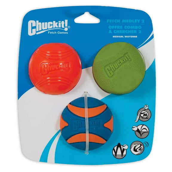 Chuckit! Fetch Balls Medley Dog Toy, 3 Count