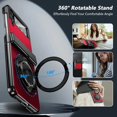 thumbnail image 4 of Magnetic for Samsung Galaxy Z Flip 4 Case with Ring Holder, [Hinge Protection] Built in Screen Protector & Camera Protection Slim Thin Hard PC Kickstand Shockproof Protective Case, Red, 4 of 14