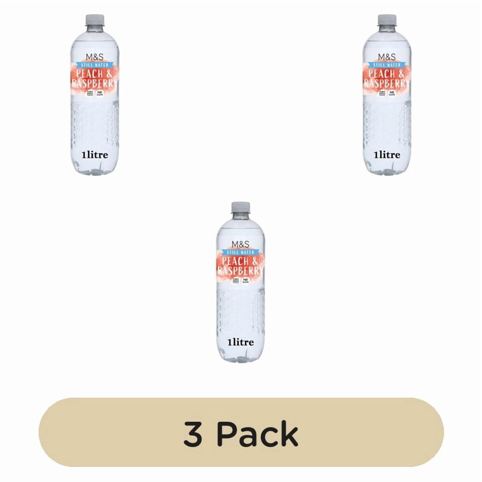 M&S Still Peach & Raspberry Water 1L, British Import (Pack of 3)