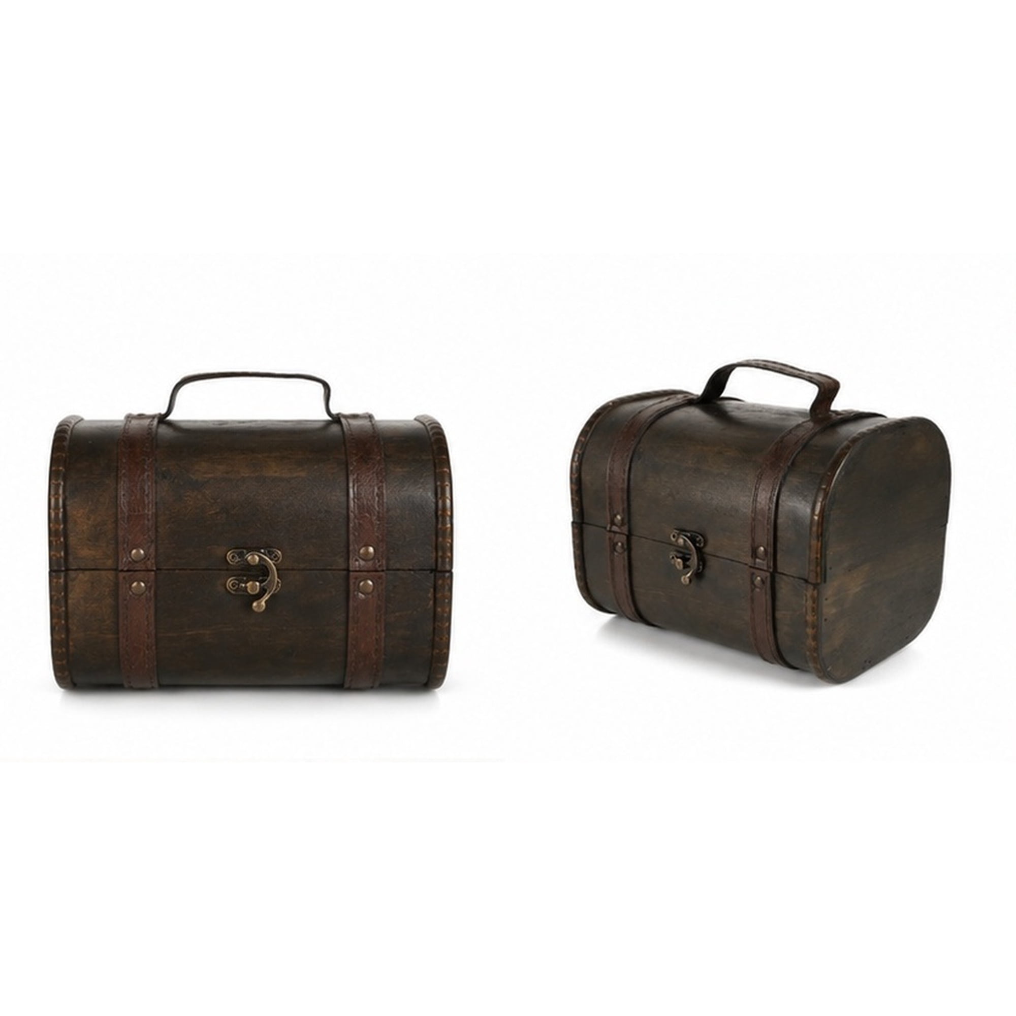WEUVEB Decorative Vintage Style Wooden Treasure Box for Jewelry and Small Items
