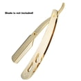 thumbnail image 1 of Navaja dorada profesional para barbería - acero inoxidable premium sin hoja - ideal para rasurar barba, bigote y cejas - diseño ergonómico antideslizante - regalo perfecto para hombres., 1 of 7