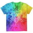 thumbnail image 2 of Tetrahedron Star Sacred Geometry All Over Youth T Shirt Multi YMD, 2 of 2
