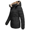 thumbnail image 3 of Long Winter Coats for Women Winter Coats for Women Plus Size Hooded Outerwear Thick Warm Puffer Down Zip up Thick Jacket Windproof Trench Coat Long Sleeve Cardigan for Women, 3 of 4