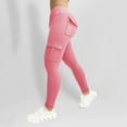 thumbnail image 5 of vigerkar Workout Cargo Leggings with Pockets for Women Hidden Scrunch Lifting Leggings Gym Yoga Pants Pink, S, 5 of 9