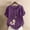 Purple, variant on HOMBOM Shirts for Women Boho Tee Shirts Short Sleeve Casual Cotton Linen Floral Ladies T Shirts Crewneck