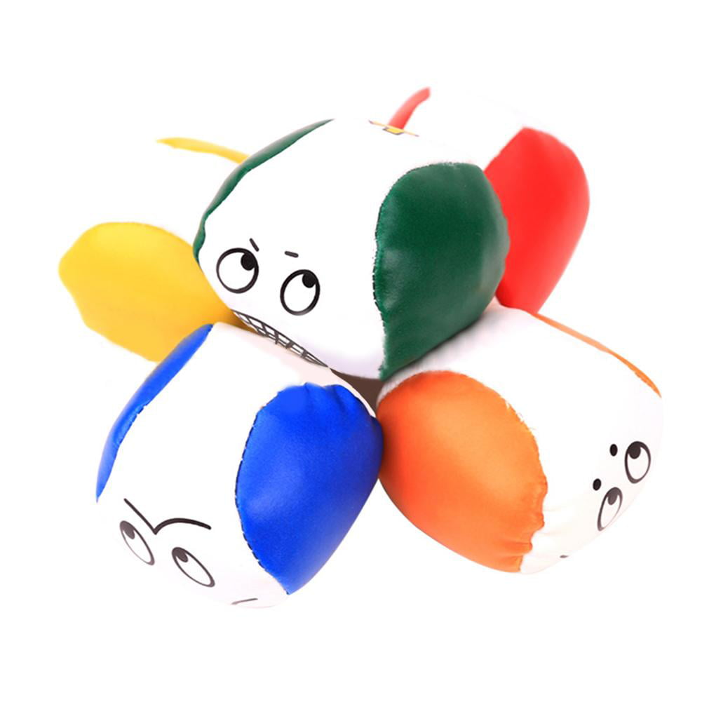 Cartoon Smile Face Juggling Ball PU Leather Bean Bag Kids Interactive Toys N#S7 