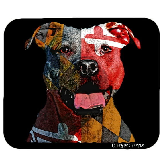 Dog Lovers Maryland Flag Pitbull High Quality Mouse Pad