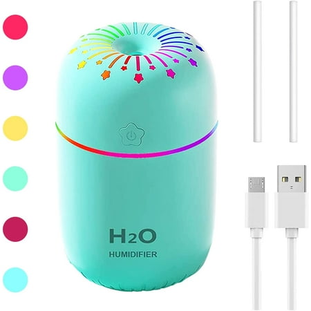 

Small Humidifiers for Bedroom Mini Humidifier Desk Humidifier Portable Humidifiers Small Humidifier Car Travel Humidifier 400ml Night Light 3 Mist Modes Cool Mist Super Quiet USB(Blue)
