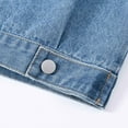 thumbnail image 6 of Fiaer Women Cropped Jeans Shirts Button down Long Sleeve Denim Blouses Roll Sleeve Casual Trendy Pockets Tops Blue_X XL, 6 of 8