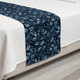 thumbnail image 2 of Botanical Bed Runner, Continuous Pattern with Leafy Branches, Decorative Accent Bedding Scarf for Hotels Homes and Guestrooms, Twin, Night Blue Sky Blue, by Ambesonne, 2 of 2