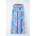 thumbnail image 5 of Women's Sky Blue Floral Printed High Waist Split Wrap Maxi Skirt | [ZhiHiMeRi] | (US 12-14)L, 5 of 9