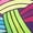 Purple, variant on BLISSFUL STEP Women's Colorful Printed Hollow-out Platform Peep-Toe Slip Sandals Rainbow 5