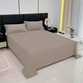 thumbnail image 4 of Btomtd Solid Color Bed Sheets for Double Bed Easy Care Home Queen Sheets Set Soft Fitted Sheets Suitable for Dormitory and Bedroom Use, 98.42'x90.55', Khaki, 4 of 8