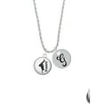 thumbnail image 2 of Delight Jewelry Silvertone Domed Hip Hop Handstand Dance Silvertone Script Initial Disc - G - Charm Necklace, 20"+3", 2 of 4