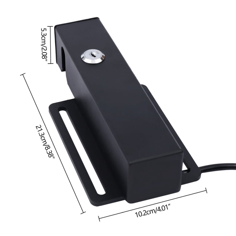 Stainless Steel Automatic Electric Gate Lock For 24V DC Swing Gate Openers | Includes Keys & Long Cable | Weather Resistant Security Lock