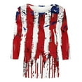 thumbnail image 4 of Women's New 3/4 Sleeve Round Neck Pullover Independence Day Casual Printed Top T-shirt, 4 of 4